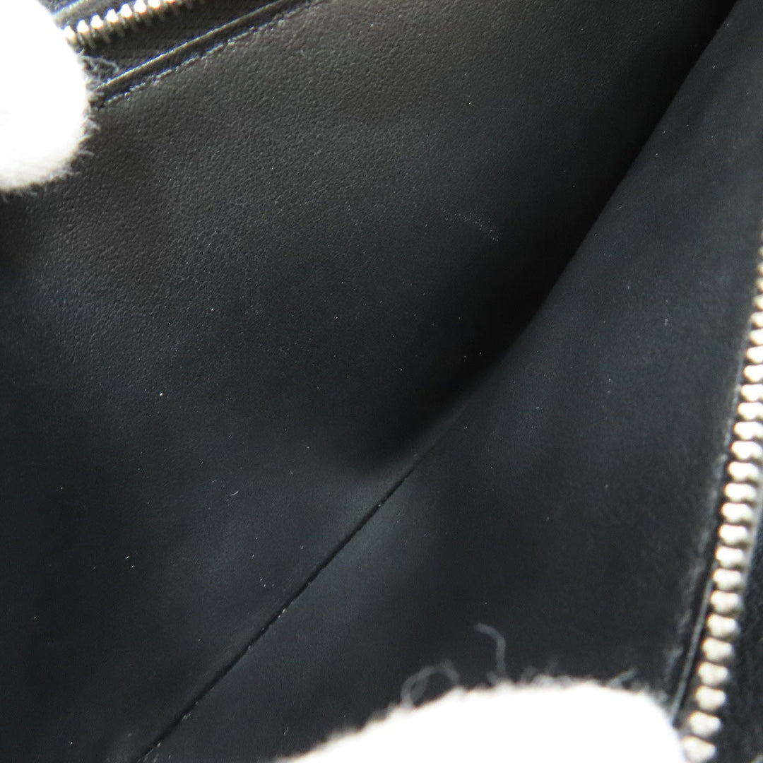 LOUIS VUITTON Long Wallet Purse M61867 Mahina leather black Zippy wallet Women Used Authentic