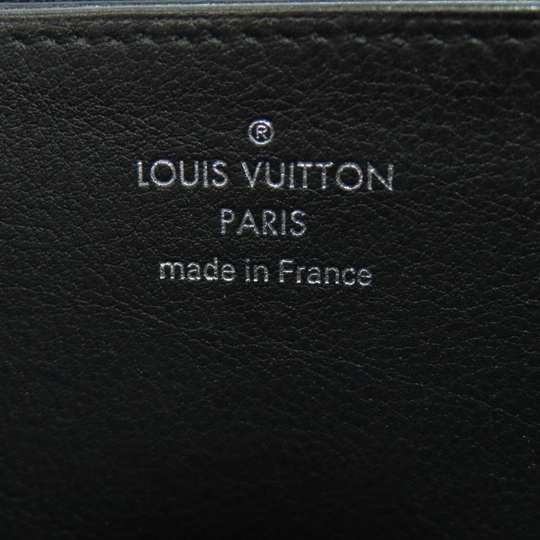 LOUIS VUITTON Long Wallet Purse M61867 Mahina leather black Zippy wallet Women Used Authentic