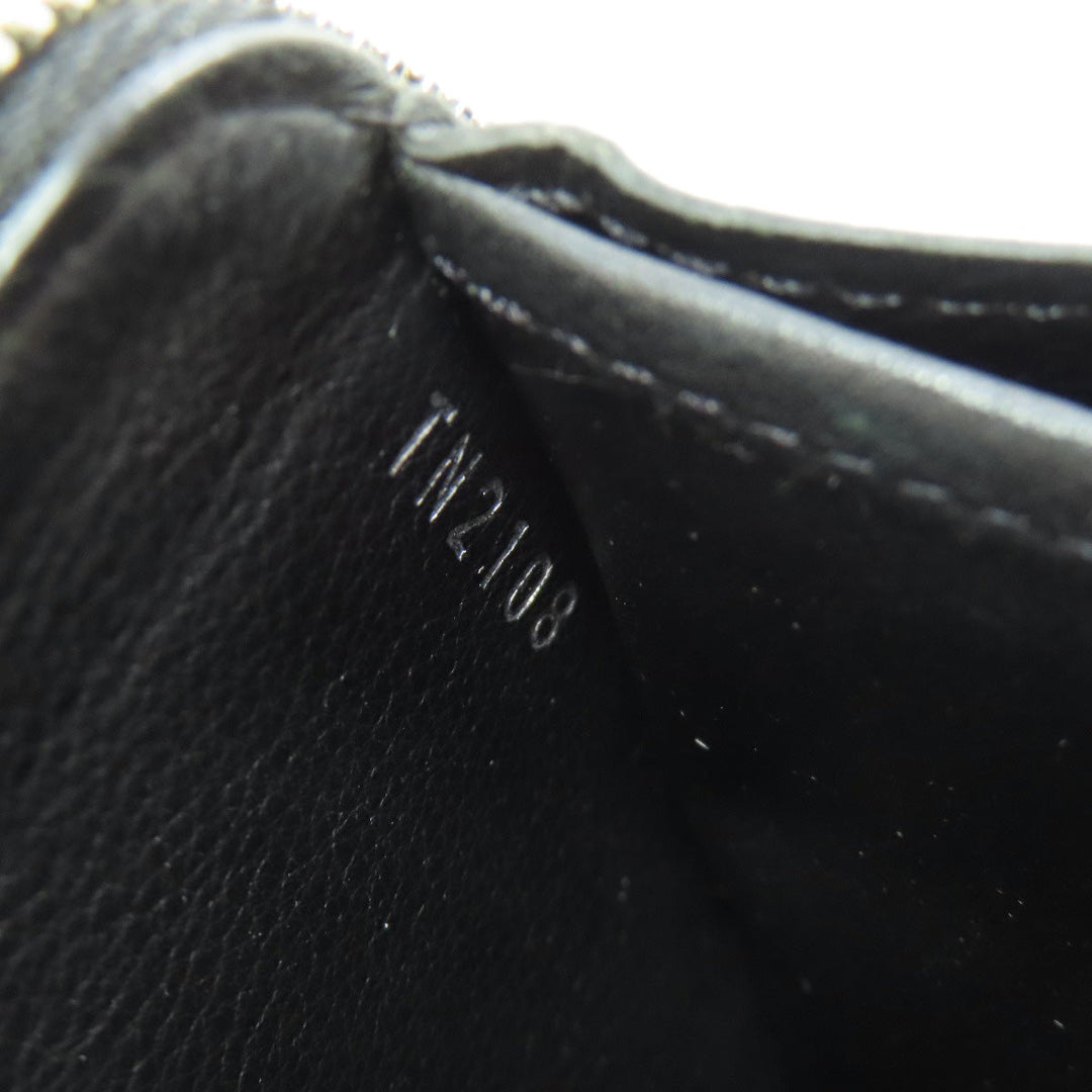 LOUIS VUITTON Long Wallet Purse M61867 Mahina leather black Zippy wallet Women Used Authentic