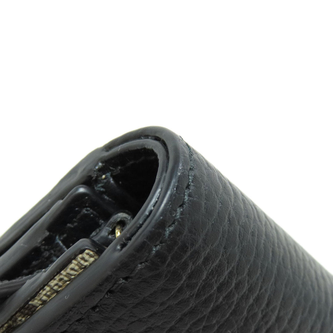 GUCCI Bifold Wallet 598587 leather black Double G Bicolor Medium Wallet Women Used Authentic