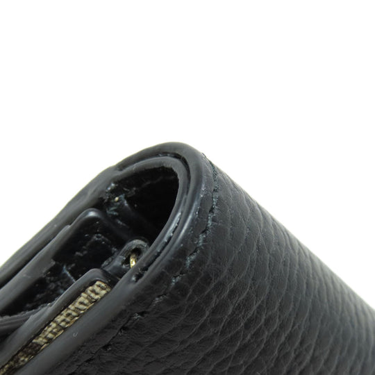 GUCCI Bifold Wallet 598587 leather black Double G Bicolor Medium Wallet Women Used Authentic