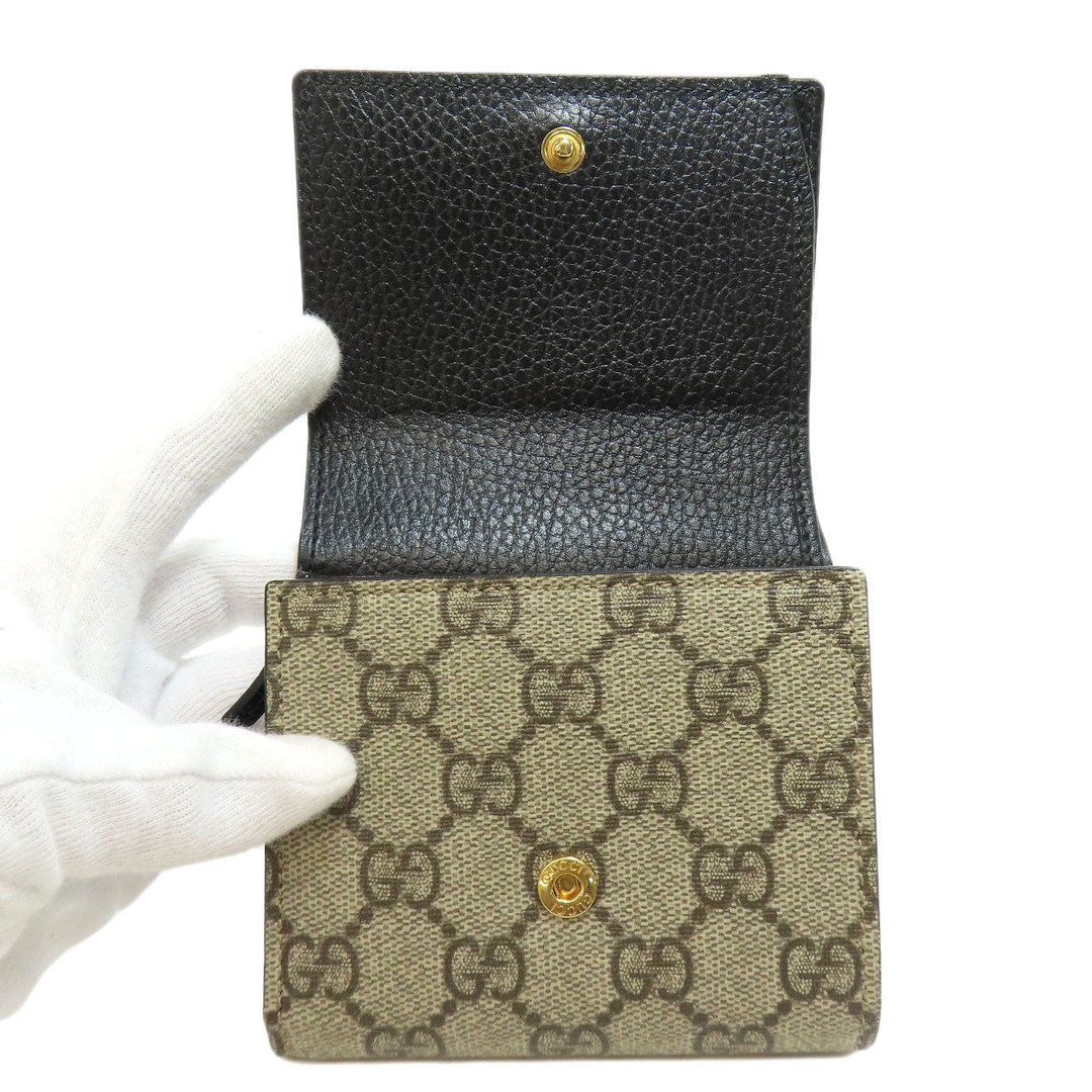 GUCCI Bifold Wallet 598587 leather black Double G Bicolor Medium Wallet Women Used Authentic