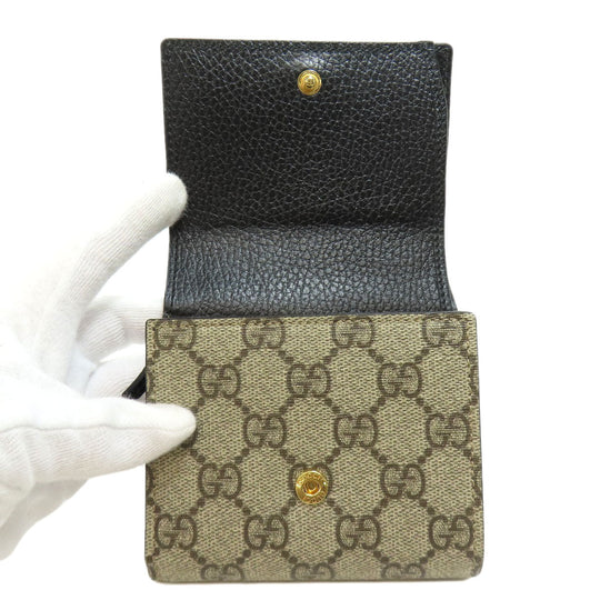 GUCCI Bifold Wallet 598587 leather black Double G Bicolor Medium Wallet Women Used Authentic