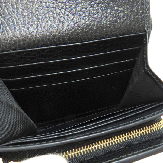 GUCCI Bifold Wallet 598587 leather black Double G Bicolor Medium Wallet Women Used Authentic