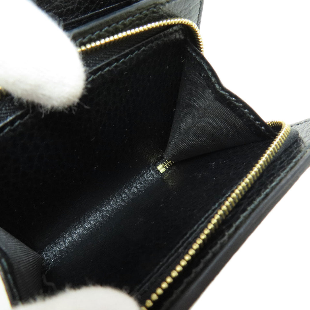 GUCCI Bifold Wallet 598587 leather black Double G Bicolor Medium Wallet Women Used Authentic
