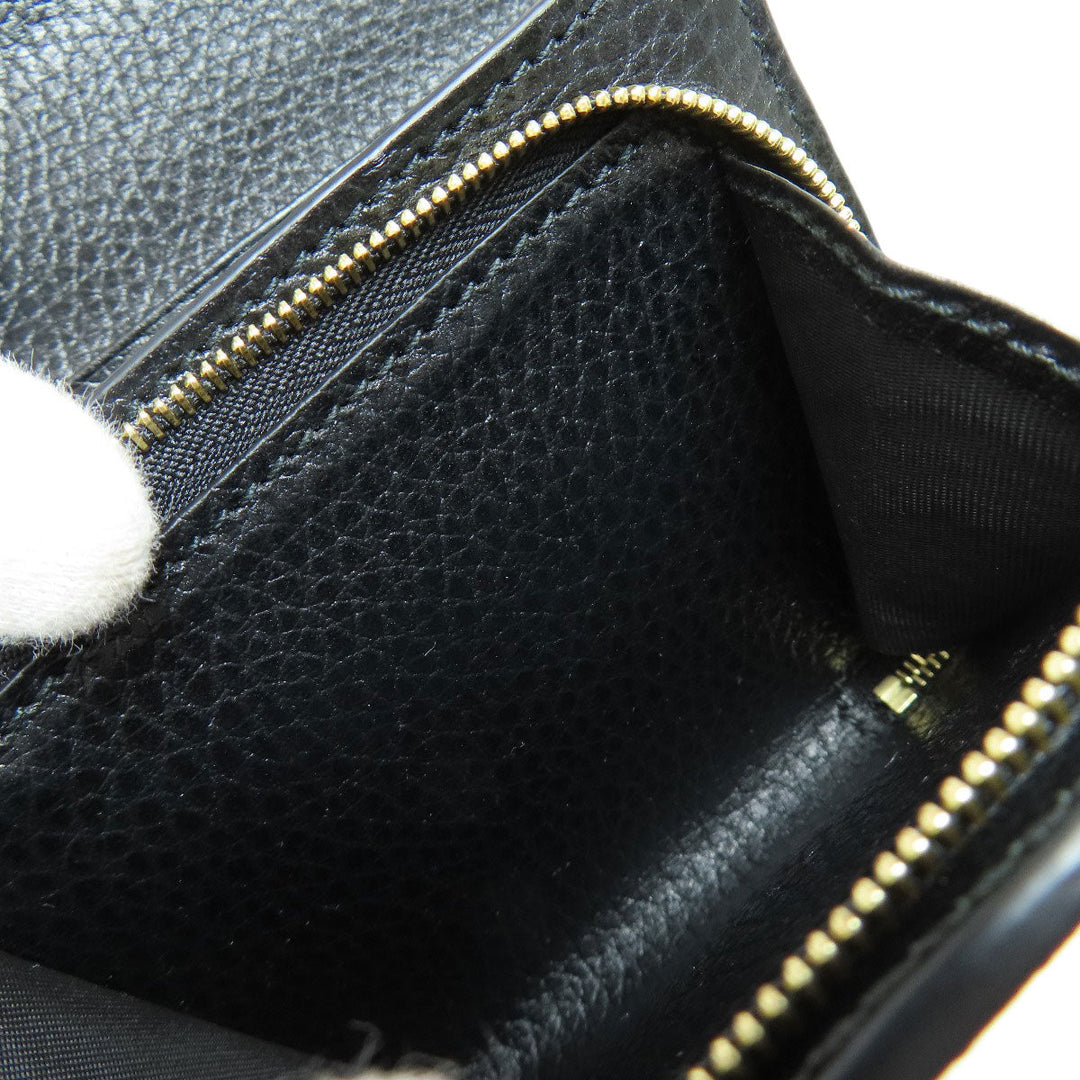 GUCCI Bifold Wallet 598587 leather black Double G Bicolor Medium Wallet Women Used Authentic