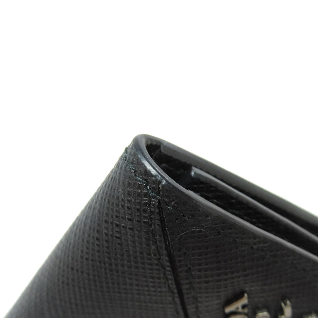 PRADA Key case Key holder  2PG222 leather black Safiano Metal Women Used Authentic