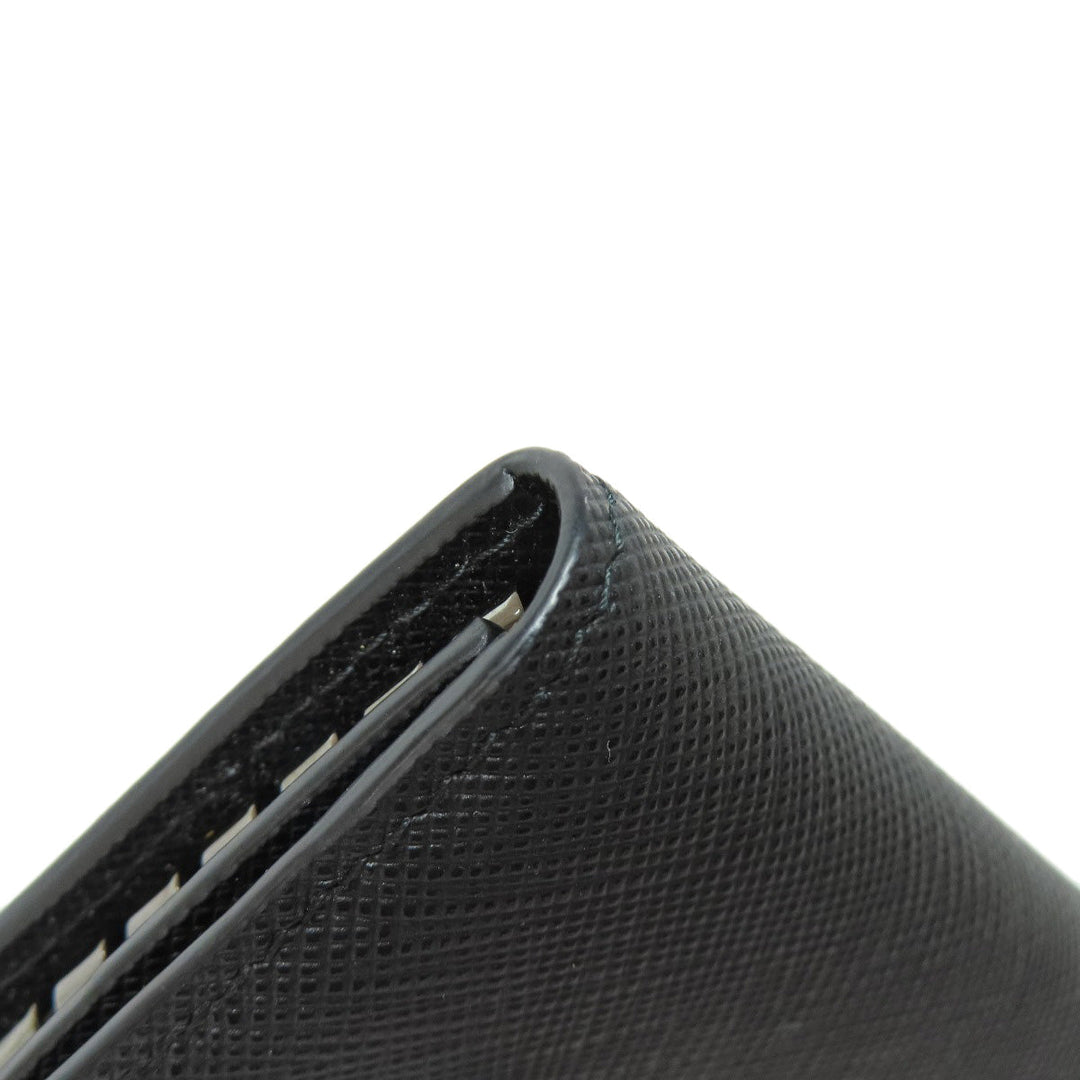 PRADA Key case Key holder  2PG222 leather black Safiano Metal Women Used Authentic