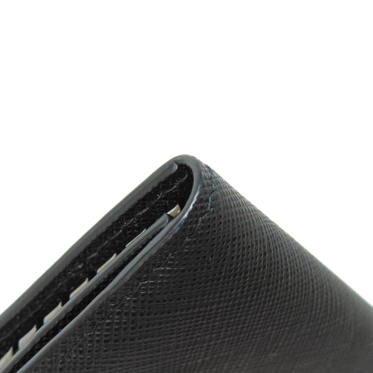 PRADA Key case Key holder  2PG222 leather black Safiano Metal Women Used Authentic