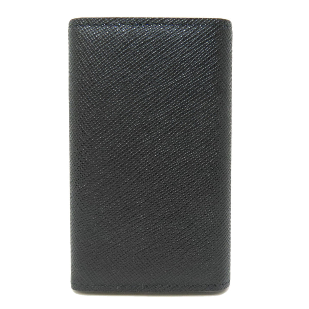 PRADA Key case Key holder  2PG222 leather black Safiano Metal Women Used Authentic