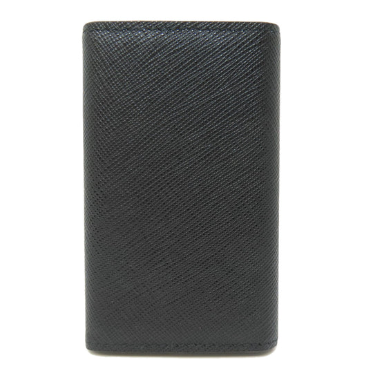 PRADA Key case Key holder  2PG222 leather black Safiano Metal Women Used Authentic