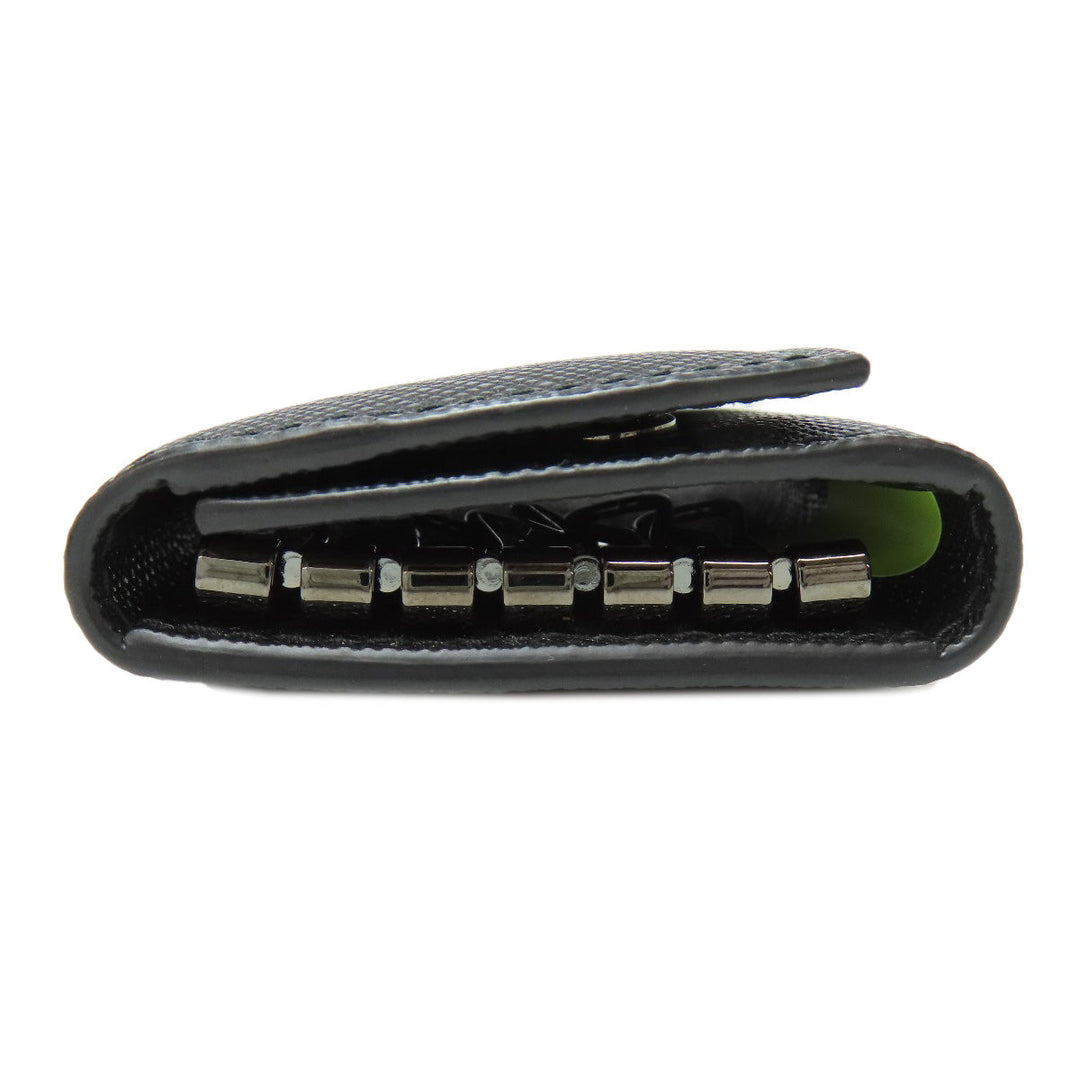 PRADA Key case Key holder  2PG222 leather black Safiano Metal Women Used Authentic