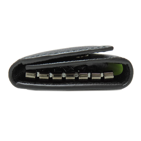 PRADA Key case Key holder  2PG222 leather black Safiano Metal Women Used Authentic
