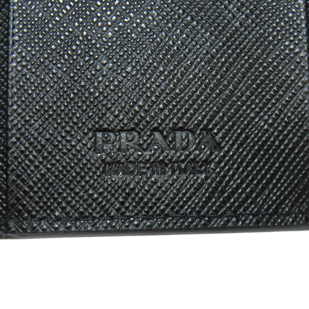 PRADA Key case Key holder  2PG222 leather black Safiano Metal Women Used Authentic