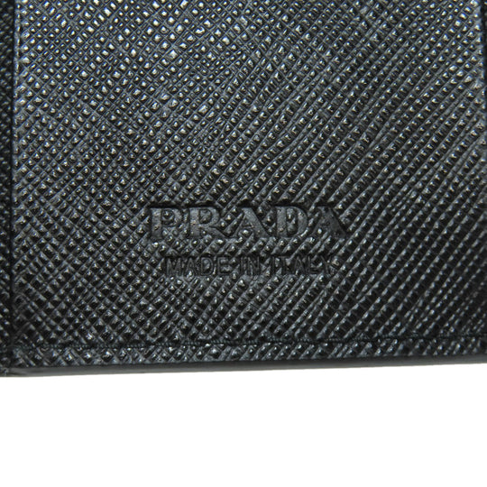 PRADA Key case Key holder  2PG222 leather black Safiano Metal Women Used Authentic