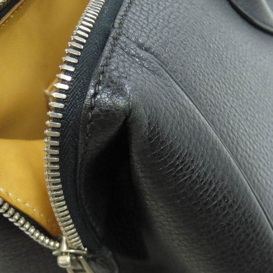 HERMES Tote Bag Calfskin black Paris Bonbay 35 SilverMetal Women Used Authentic