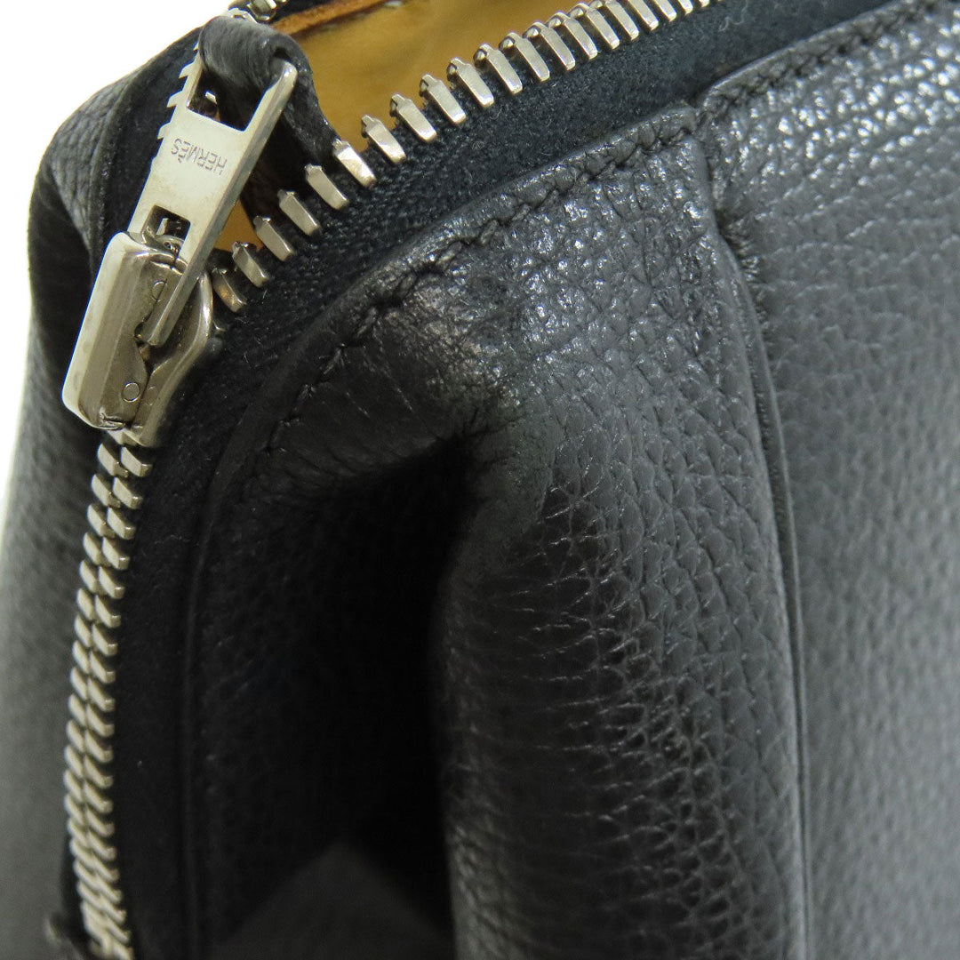 HERMES Tote Bag Calfskin black Paris Bonbay 35 SilverMetal Women Used Authentic