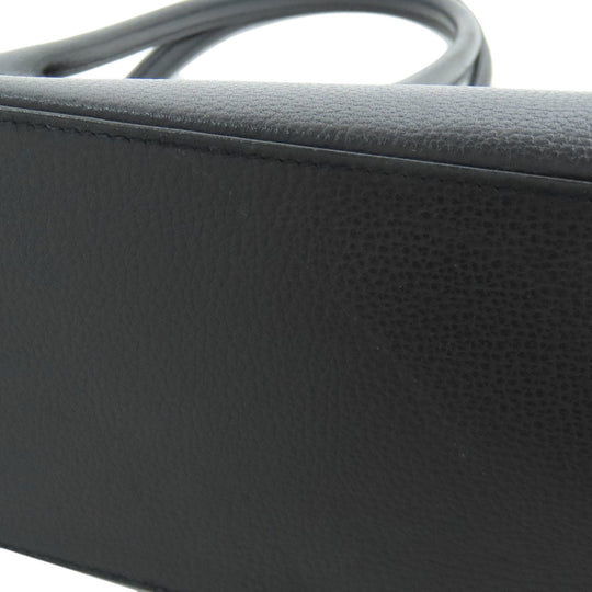 HERMES Tote Bag Calfskin black Paris Bonbay 35 SilverMetal Women Used Authentic