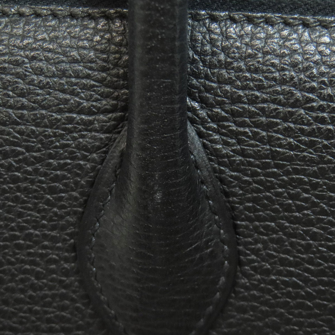 HERMES Tote Bag Calfskin black Paris Bonbay 35 SilverMetal Women Used Authentic