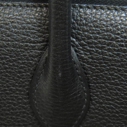 HERMES Tote Bag Calfskin black Paris Bonbay 35 SilverMetal Women Used Authentic