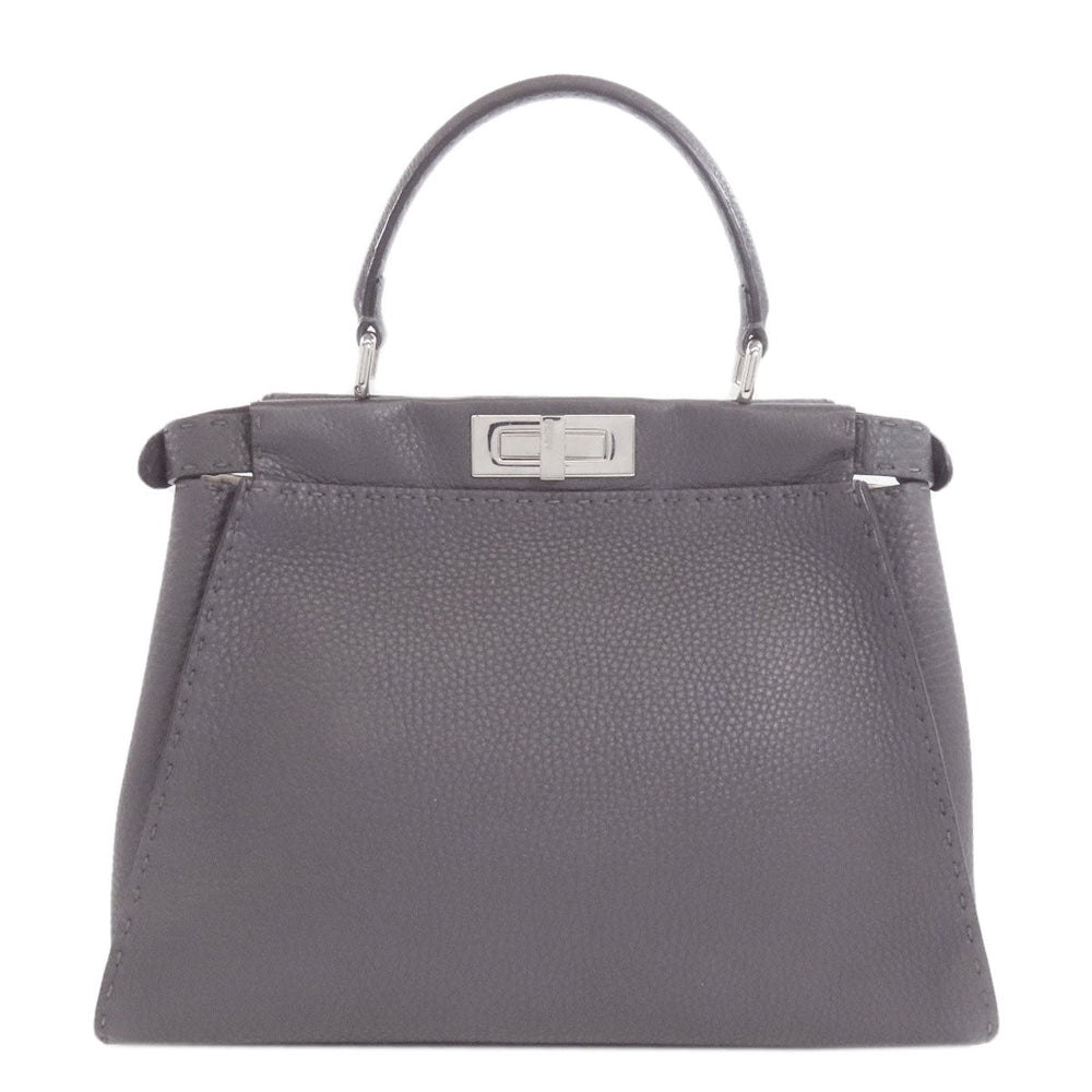 FENDI Handbag Calfskin gray Peekaboo Celeria 2WAY Women Used Authentic