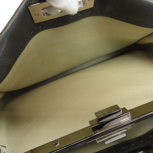 FENDI Handbag Calfskin gray Peekaboo Celeria 2WAY Women Used Authentic