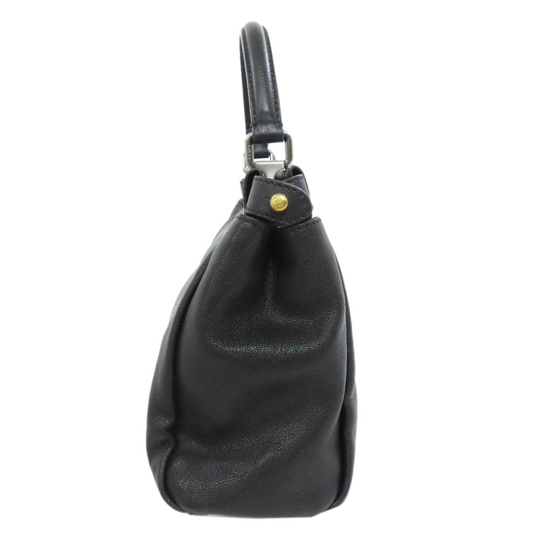 FENDI Handbag Calfskin black Peekaboo 2WAY Women Used Authentic