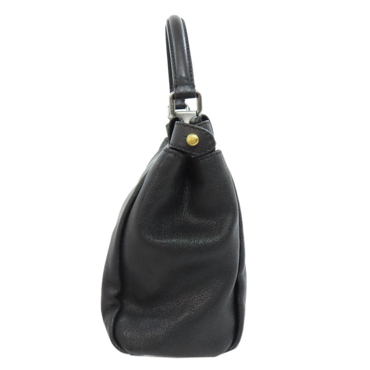 FENDI Handbag Calfskin black Peekaboo 2WAY Women Used Authentic