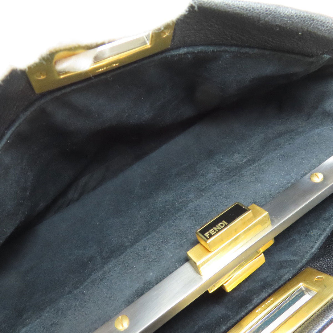 FENDI Handbag Calfskin black Peekaboo 2WAY Women Used Authentic