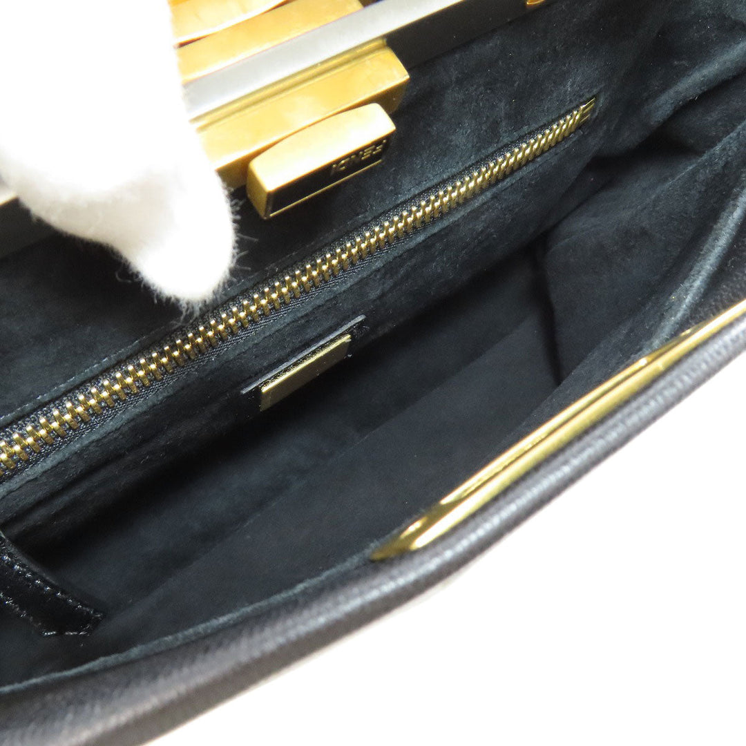 FENDI Handbag Calfskin black Peekaboo 2WAY Women Used Authentic