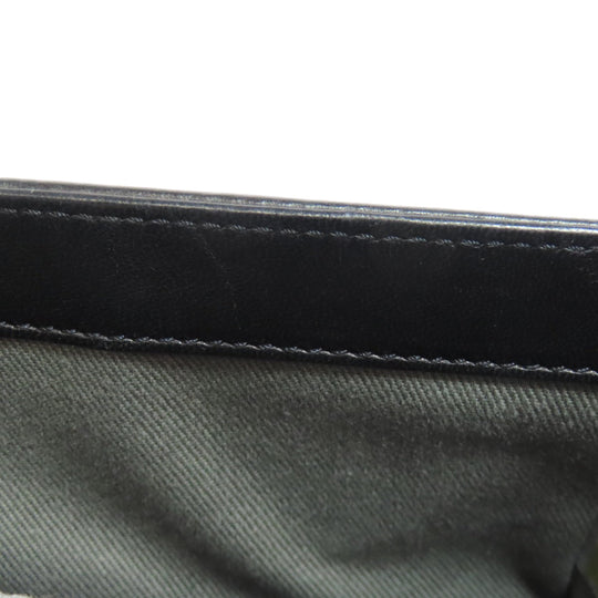 CHANEL Shoulder Bag lambskin black Boy Chanel SilverMetal Women Used Authentic