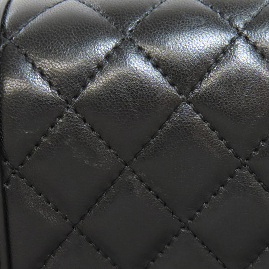 CHANEL Shoulder Bag lambskin black Boy Chanel SilverMetal Women Used Authentic