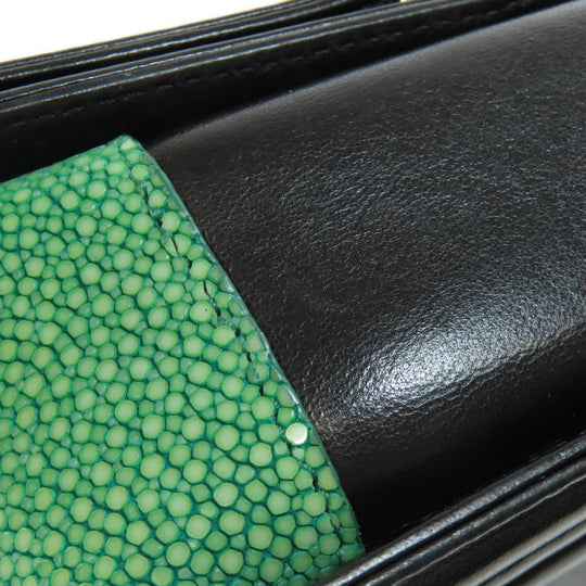 CHANEL Shoulder Bag lambskin black Boy Chanel SilverMetal Women Used Authentic