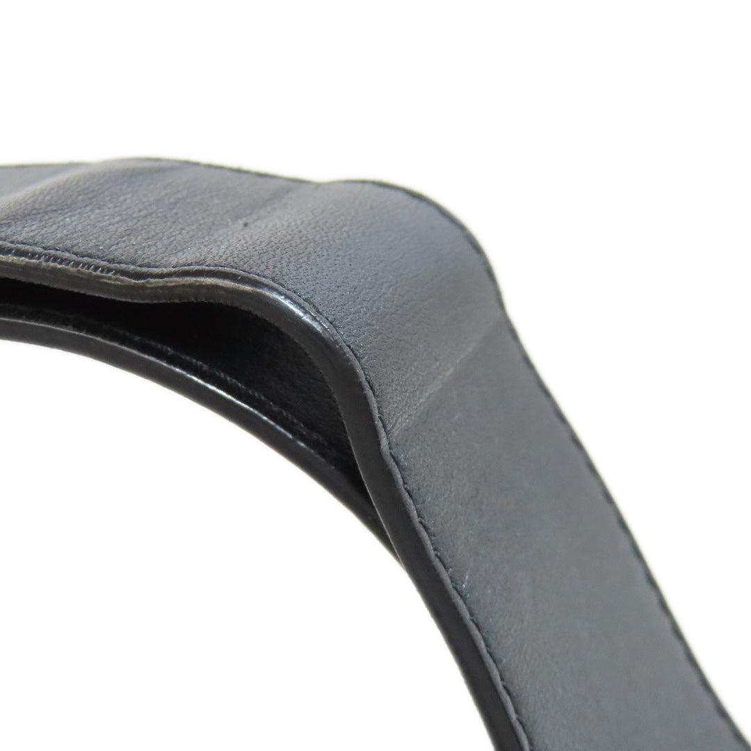 CHANEL Shoulder Bag lambskin black Boy Chanel SilverMetal Women Used Authentic