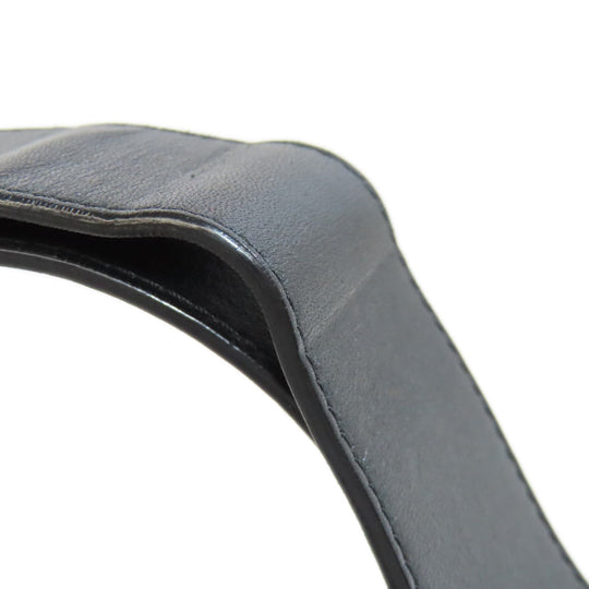 CHANEL Shoulder Bag lambskin black Boy Chanel SilverMetal Women Used Authentic