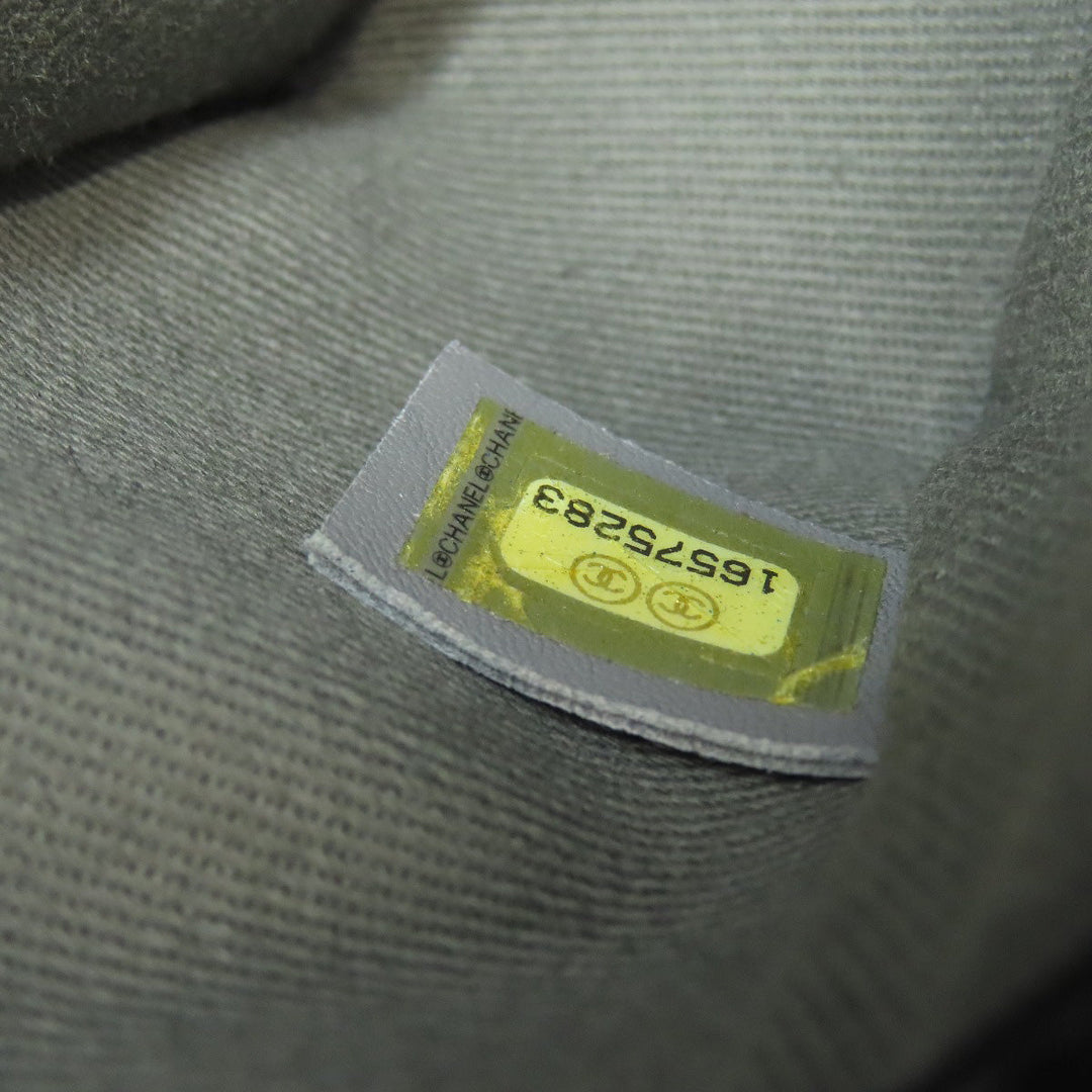 CHANEL Shoulder Bag lambskin black Boy Chanel SilverMetal Women Used Authentic