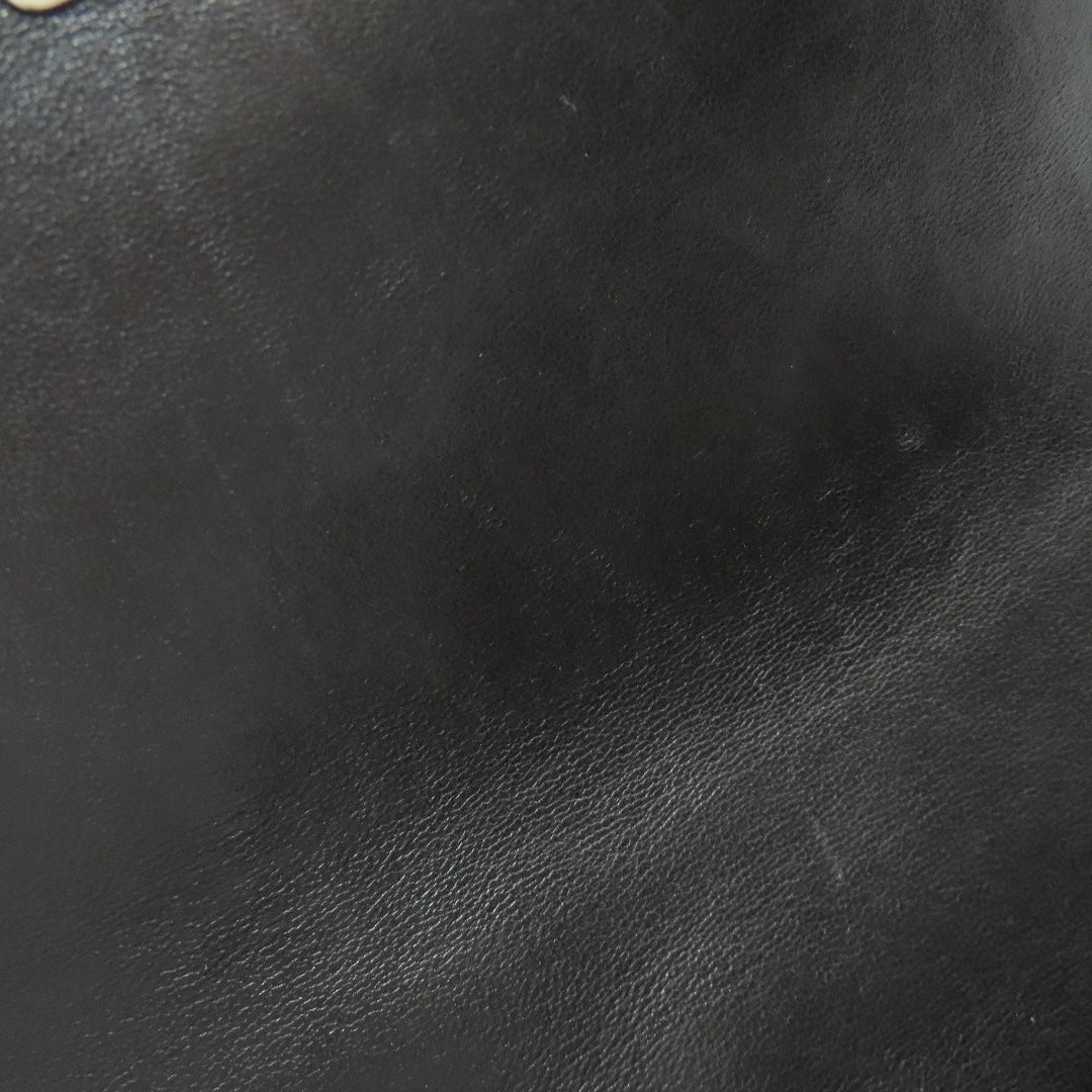 CHANEL Shoulder Bag lambskin black Boy Chanel SilverMetal Women Used Authentic