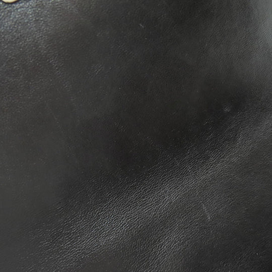 CHANEL Shoulder Bag lambskin black Boy Chanel SilverMetal Women Used Authentic