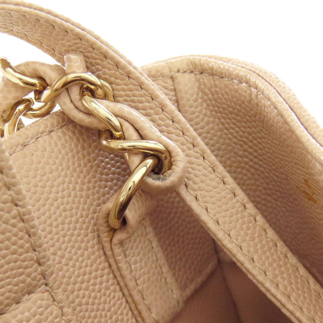 CHANEL Handbag Grained Calfskin Skin beige COCO Mark Gold Metal 2WAY