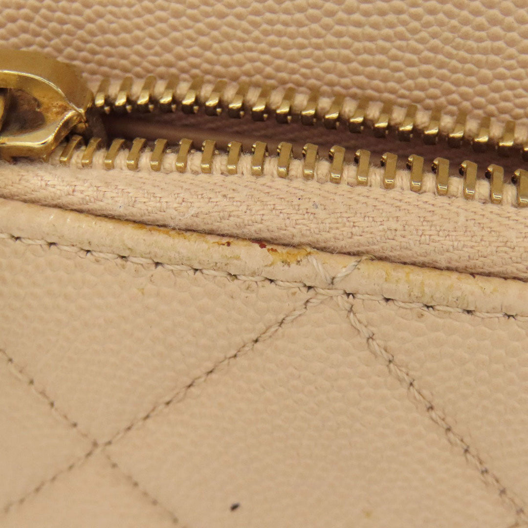 CHANEL Handbag Grained Calfskin Skin beige COCO Mark Gold Metal 2WAY
