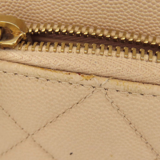 CHANEL Handbag Grained Calfskin Skin beige COCO Mark Gold Metal 2WAY