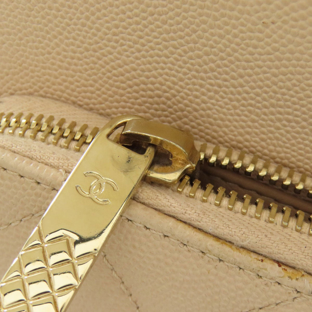 CHANEL Handbag Grained Calfskin Skin beige COCO Mark Gold Metal 2WAY
