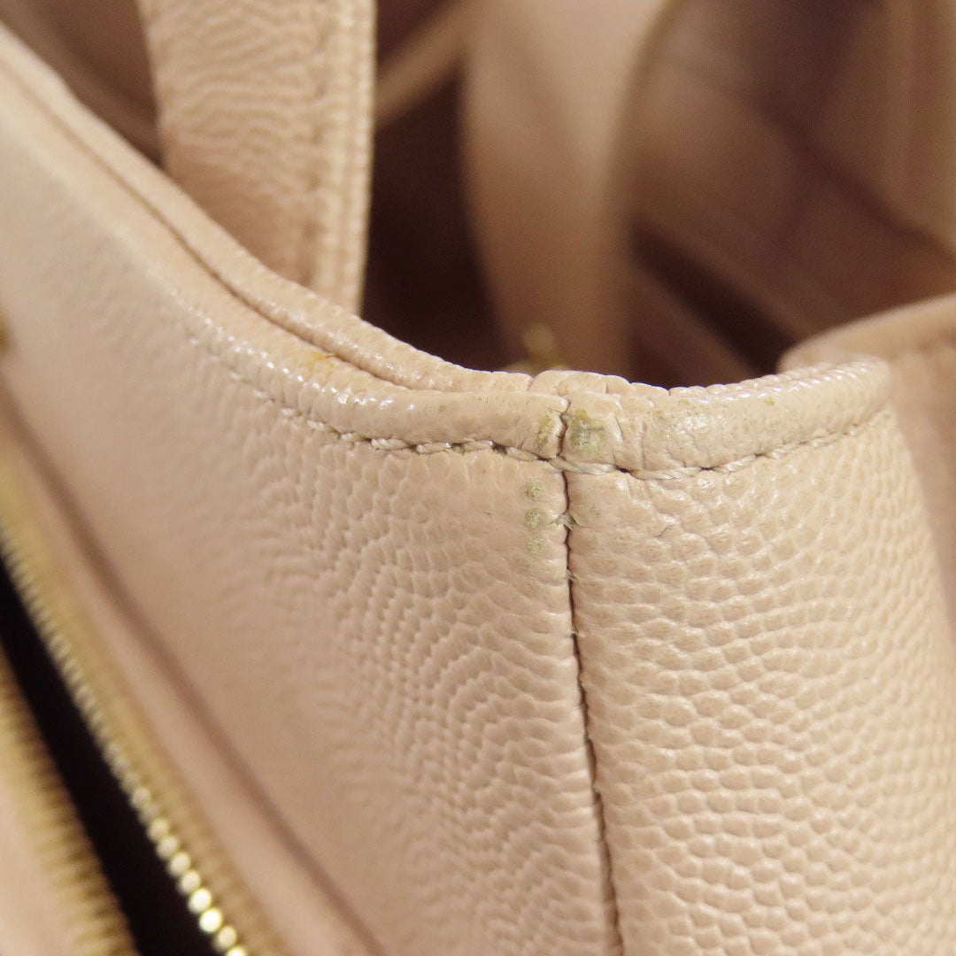 CHANEL Handbag Grained Calfskin Skin beige COCO Mark Gold Metal 2WAY