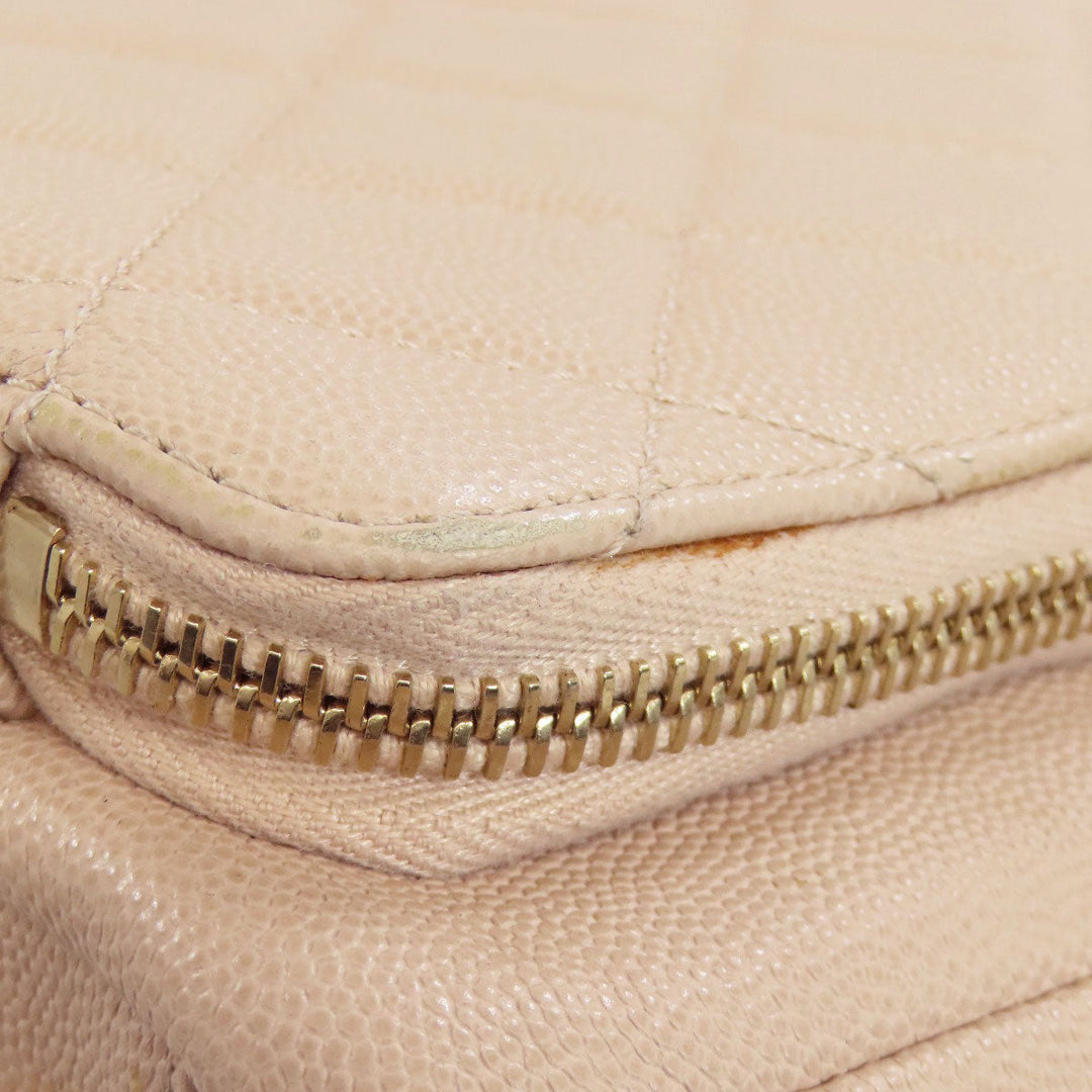 CHANEL Handbag Grained Calfskin Skin beige COCO Mark Gold Metal 2WAY