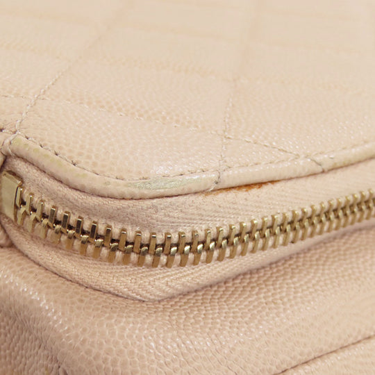 CHANEL Handbag Grained Calfskin Skin beige COCO Mark Gold Metal 2WAY