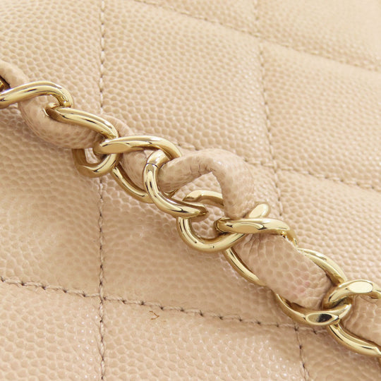 CHANEL Handbag Grained Calfskin Skin beige COCO Mark Gold Metal 2WAY