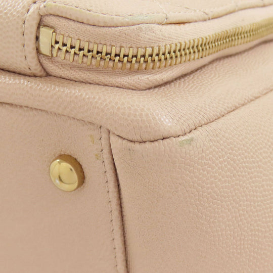 CHANEL Handbag Grained Calfskin Skin beige COCO Mark Gold Metal 2WAY