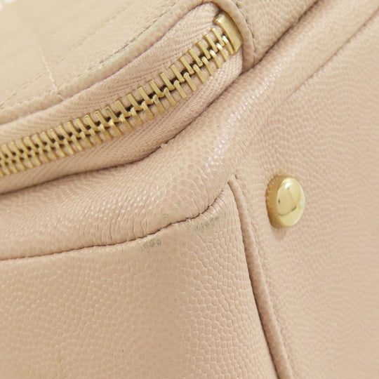 CHANEL Handbag Grained Calfskin Skin beige COCO Mark Gold Metal 2WAY