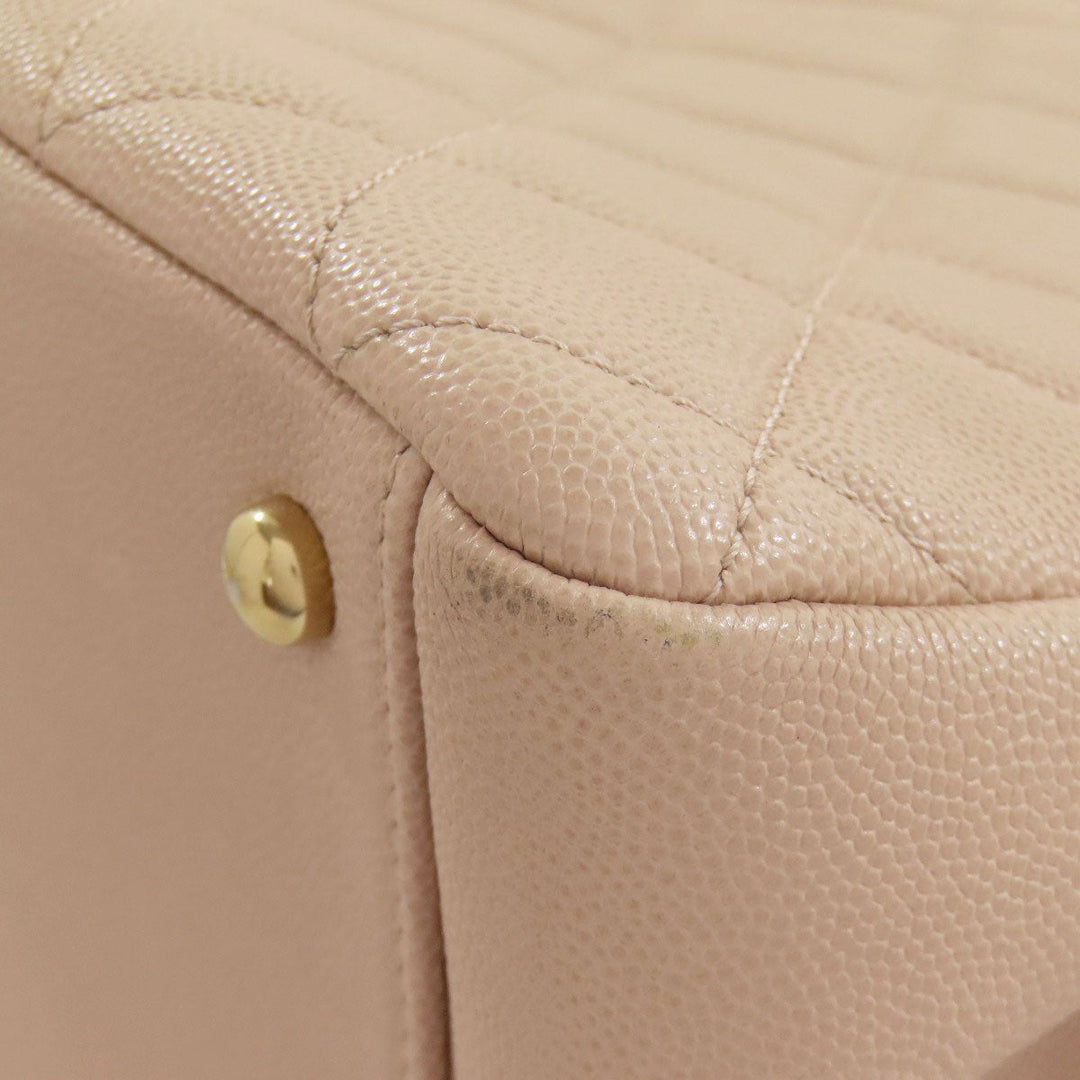 CHANEL Handbag Grained Calfskin Skin beige COCO Mark Gold Metal 2WAY