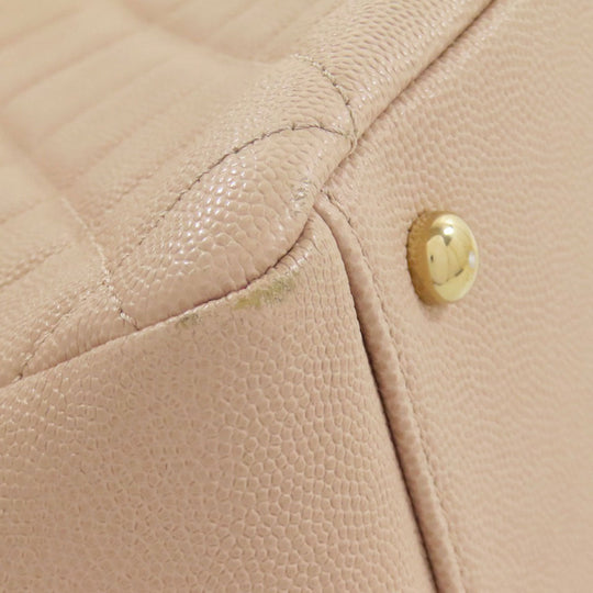 CHANEL Handbag Grained Calfskin Skin beige COCO Mark Gold Metal 2WAY
